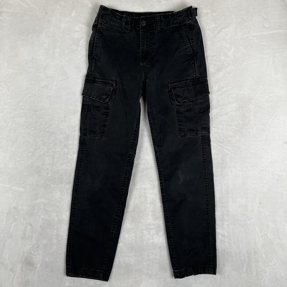 American Eagle Cargo Pants Mens 29x32 Black Slim Stretch Casual Utility